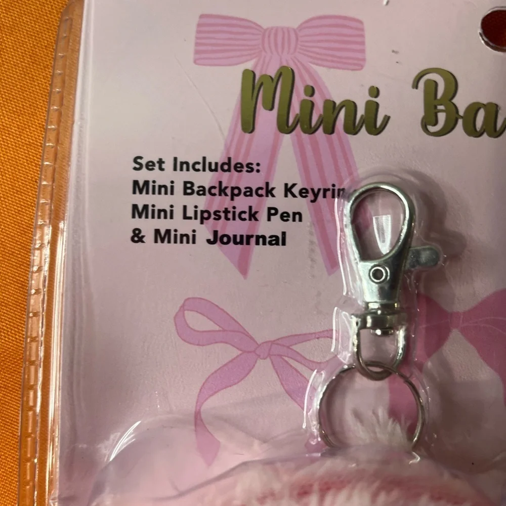 6/$25 Charming Pink Bow Cat Mini Backpack Set